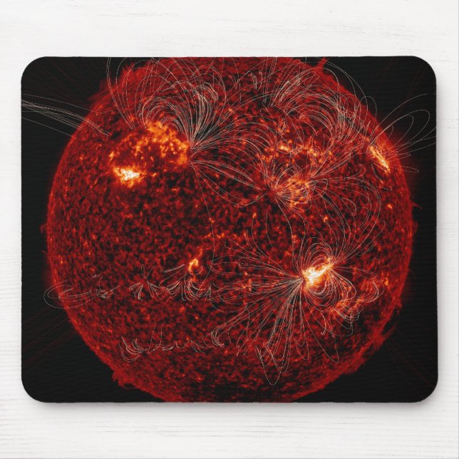 Mousepad Linhas de campo magnético no Sol 3 (Frente)
