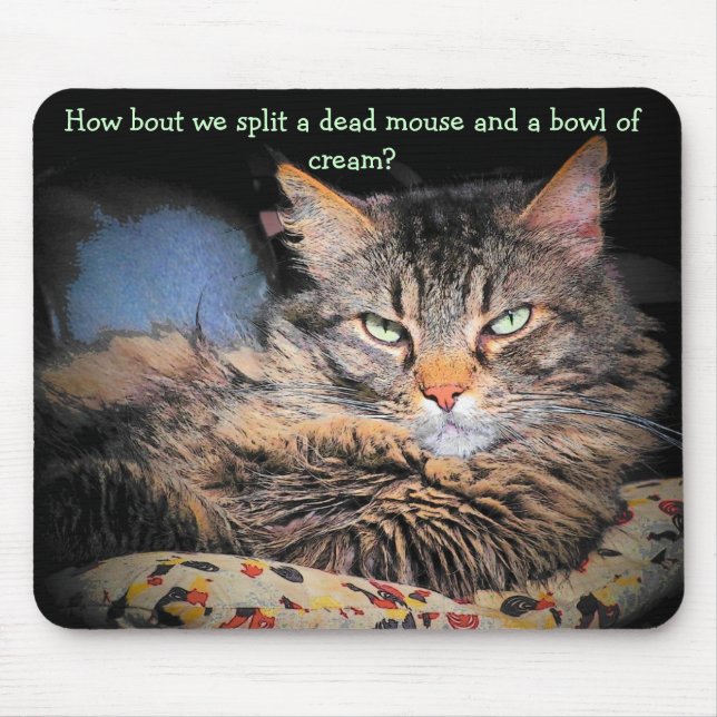 Mousepad Linhas de cantada do Gato Mau #1 (Frente)