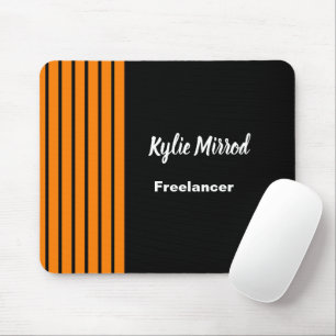 Mousepad Linhas de faixa laranja preto