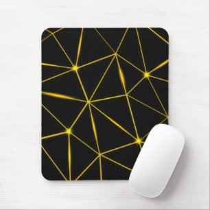 Mousepad Linhas de ouro de triângulos negros geométricos