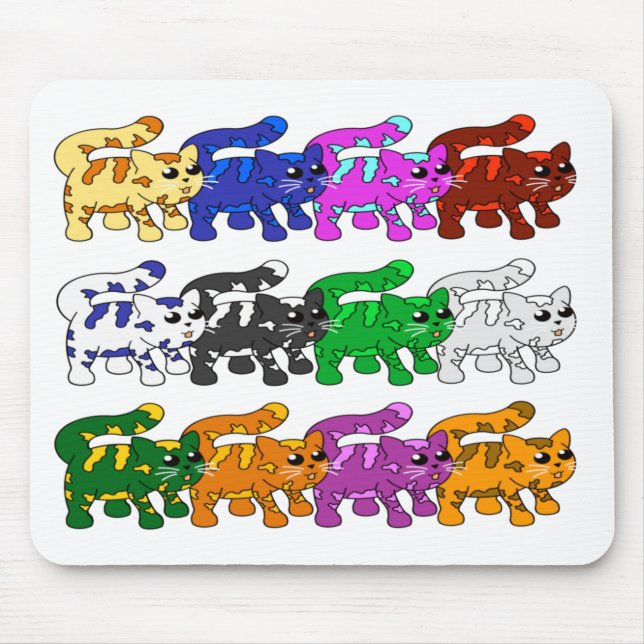 Mousepad Linhas de Padrão de Gato de Gatinho Gatinho do Xma (Frente)