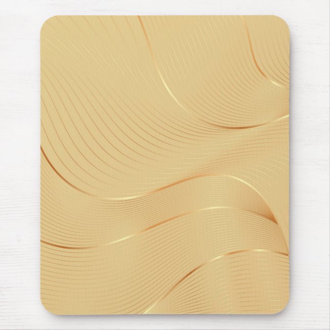Mousepad Linhas Douradas Fluindo Arte de Fundo Abstrato de  (Frente)