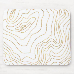 Mousepad Linhas Douradas modernas - Design de Desenho Mão
