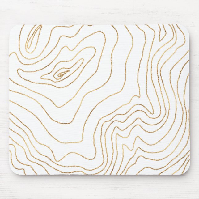 Mousepad Linhas Douradas modernas - Design de Desenho Mão M (Frente)