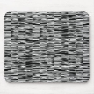 Mousepad Linhas Irregulares - Branco em Preto