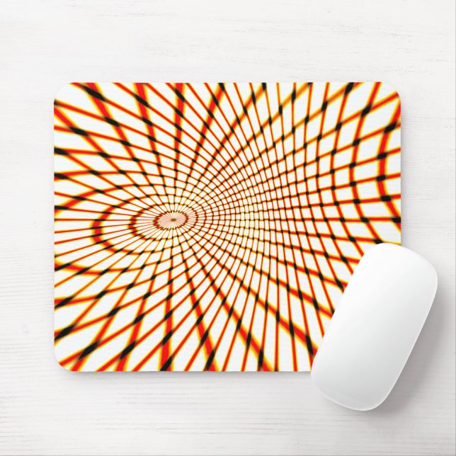 Mousepad Linhas laranja cruzadas torcidas que formam o círc (Com mouse)