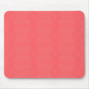 Mousepad Linhas onduladas elegantes, simples, vermelhas,
