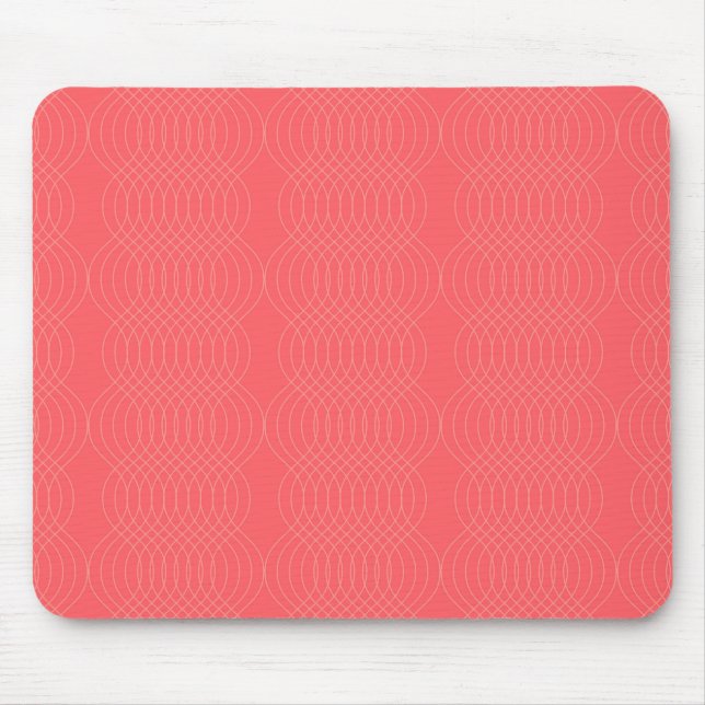 Mousepad Linhas onduladas elegantes, simples, vermelhas, mo (Frente)