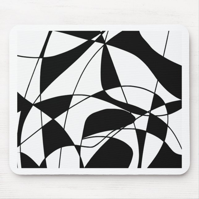Mousepad Linhas pretas e brancas, padrão de impressão de co (Frente)