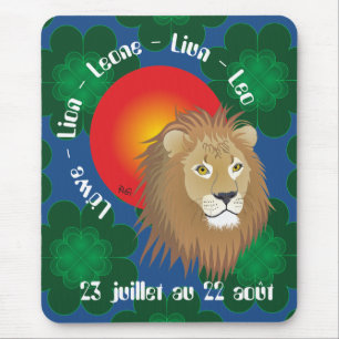 Mousepad Lion 23 juillet au 22 août Tapi de souri