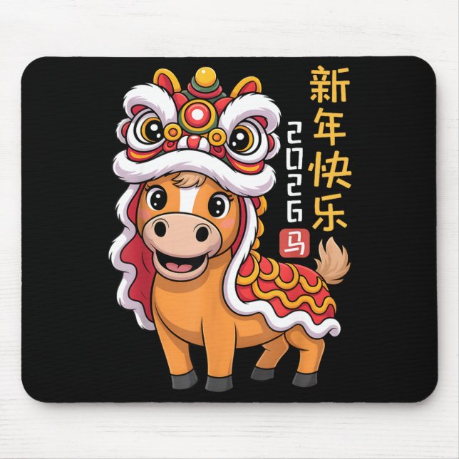 Mousepad Lion Dance Year Of The Horse 2026 Chinese New Year (Frente)