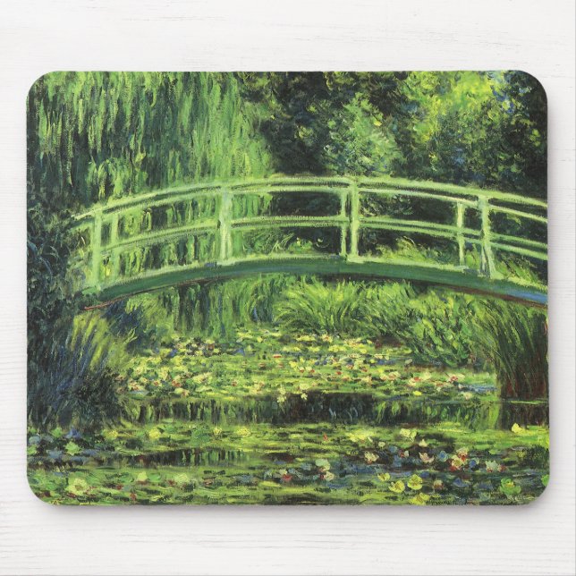 Mousepad Lírios brancos de Claude Monet, Vintage Art (Frente)