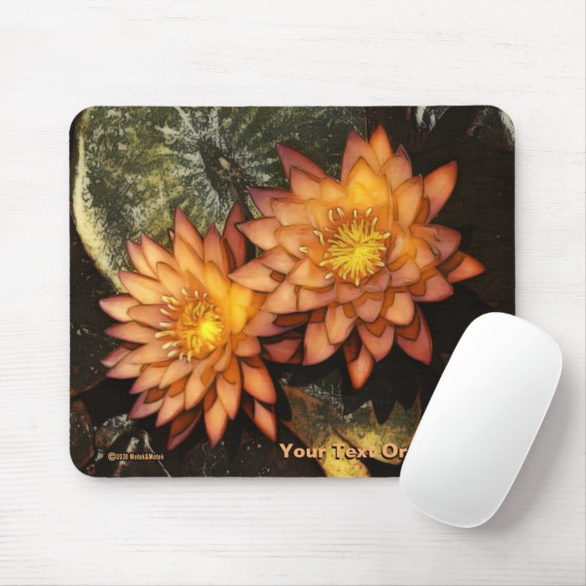 Mousepad Lírios de Água Laranja Elegante (Com mouse)