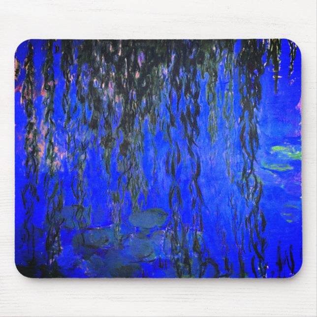 Mousepad Lírios de água monet e ramificações de salgueiro (Frente)
