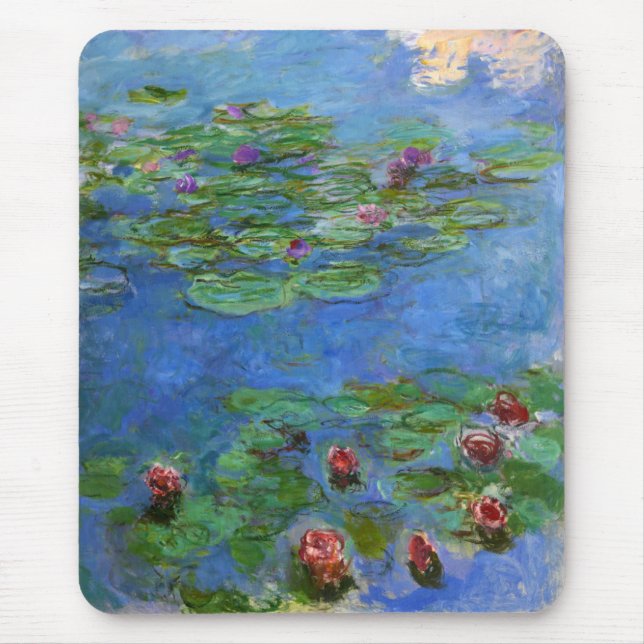 Mousepad Lírios de Água Vermelha, Claude Monet (Frente)