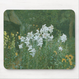 Mousepad Lírios de Madonna em um jardim