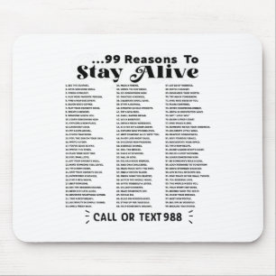 Mousepad Lista De 99 Motivos Para Permanecer Vivo - Saúde M