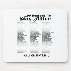 Mousepad Lista De 99 Motivos Para Permanecer Vivo - Saúde M