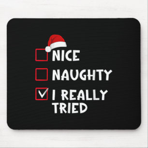 Mousepad Lista de Natal do Bom Mal Eu Tentei de verdade Pap