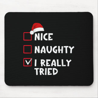 Mousepad Lista de Natal do Bom Mal Eu Tentei de verdade Pap