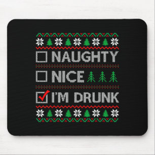 Mousepad Lista de verificação bêbado Natal feio Nice Naught
