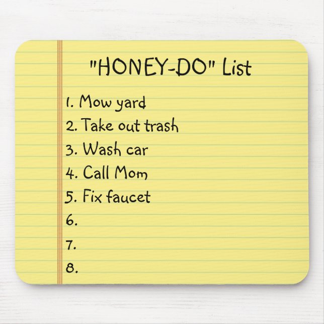 Mousepad Lista "Honey-Do" (Frente)