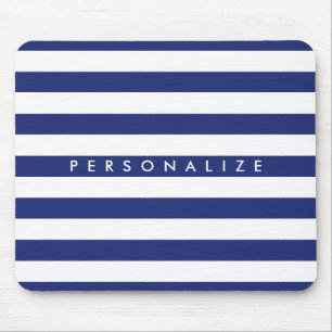Mousepad Listra náutica dos azuis marinhos elegantes