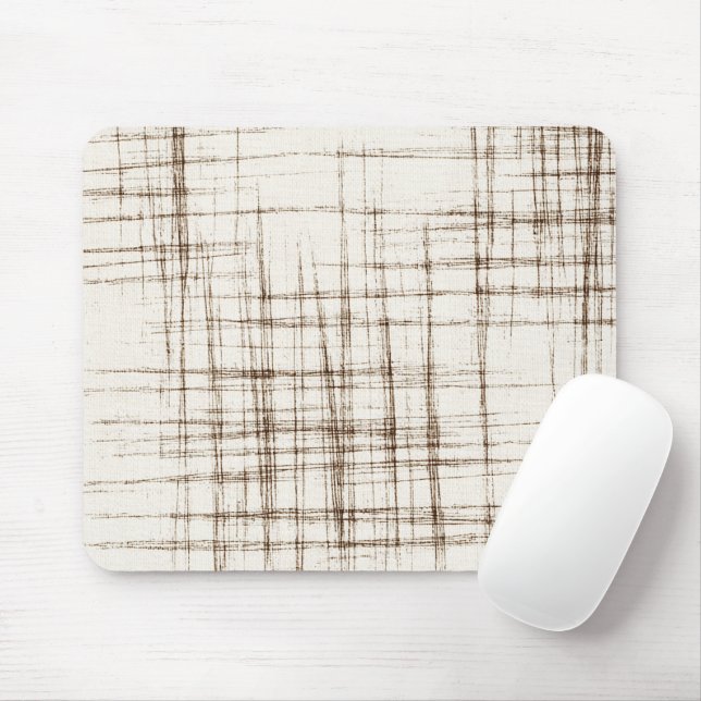 Mousepad Listras Abstratas Creme Marrom (Com mouse)