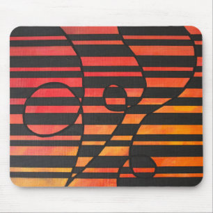 Mousepad Listras Abstratas do Pôr do Sol com Formas Geométr