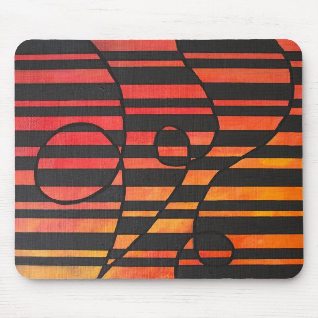 Mousepad Listras Abstratas do Pôr do Sol com Formas Geométr (Frente)