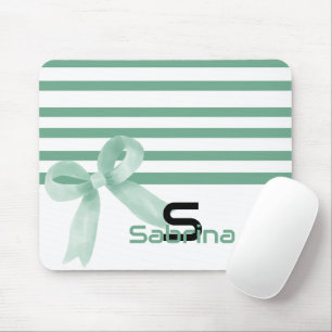Mousepad Listras Arco de Hortelã Aquarela Fofa