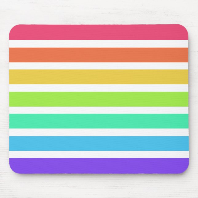 Mousepad Listras arco-íris brilhantes (Frente)