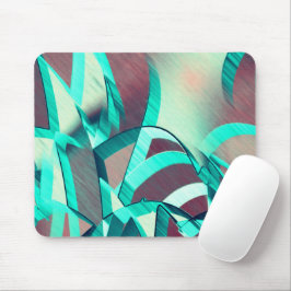 Mousepad Listras azuis ou cianas sobre a laranja avermelhad