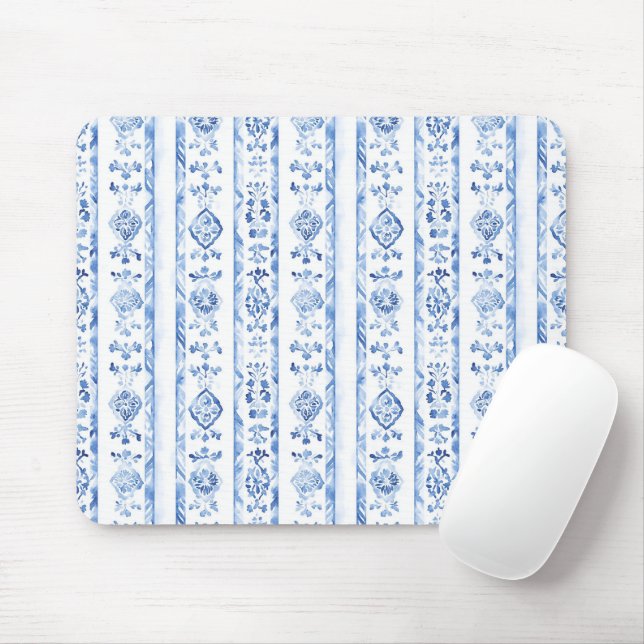 Mousepad Listras Azuis Rústicas Sicilianas Italianas (Com mouse)