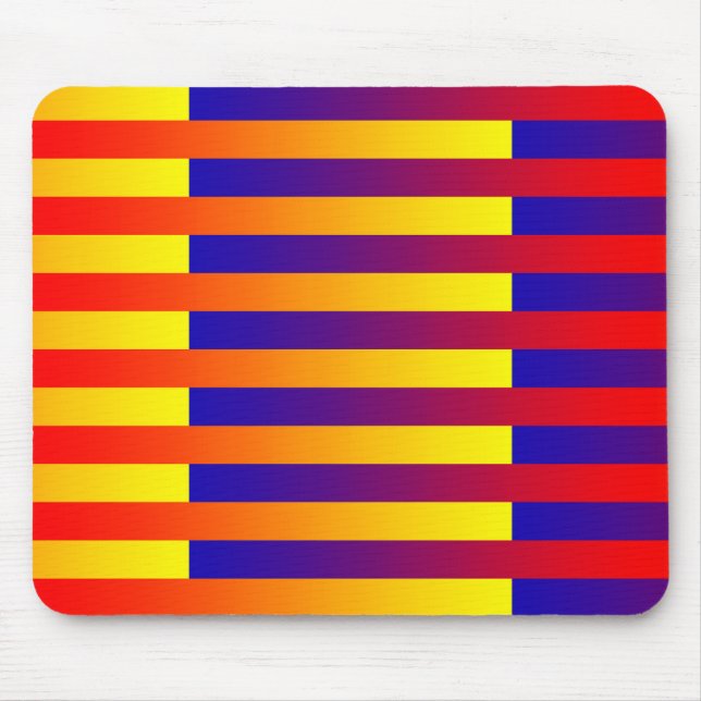 Mousepad Listras Azuis Vermelhas Amarelas  (Frente)