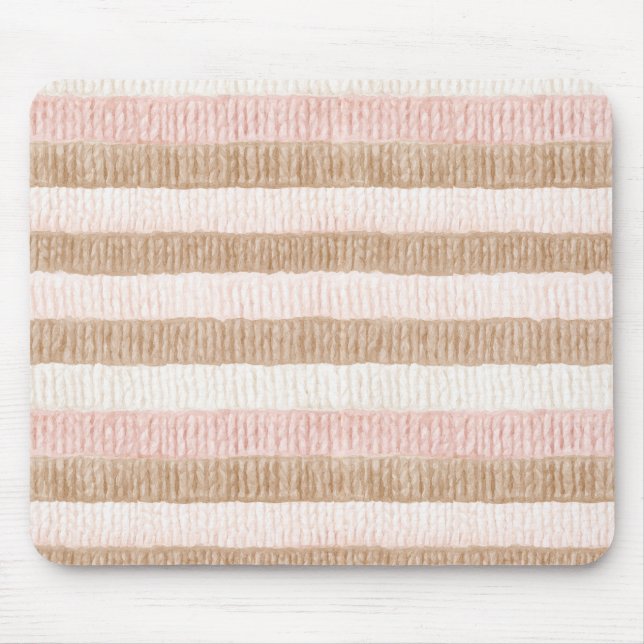 Mousepad Listras Bege Creme Rosa (Frente)