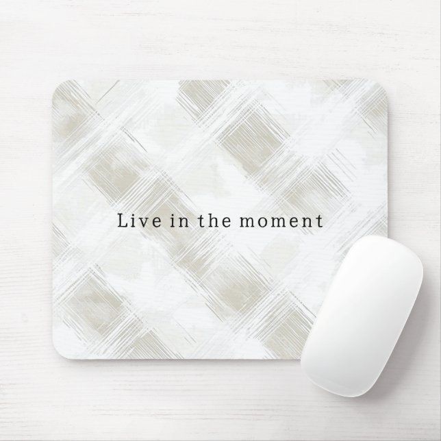 Mousepad Listras Brancas Creme Chic (Com mouse)