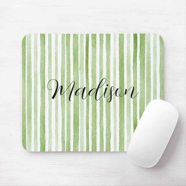 Mousepad Listras Brancas Verdes (Com mouse)