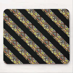 Mousepad Listras coloridas bonitos do preto do ornamento