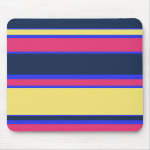Mousepad Listras cor-de-rosa, amarelas e azuis