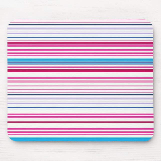 Mousepad Listras cor-de-rosa azuis (Frente)