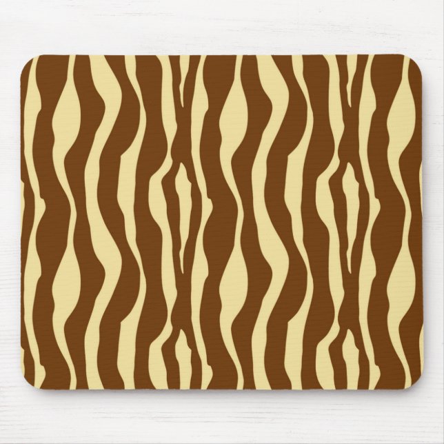 Mousepad Listras da zebra - castanho chocolate e camelo Tan (Frente)