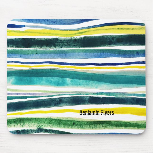 Mousepad Listras de aquarelas frescas (Frente)