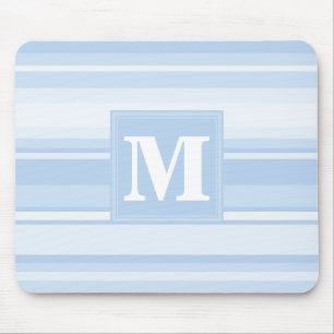 Mousepad Listras de azuis bebés do monograma