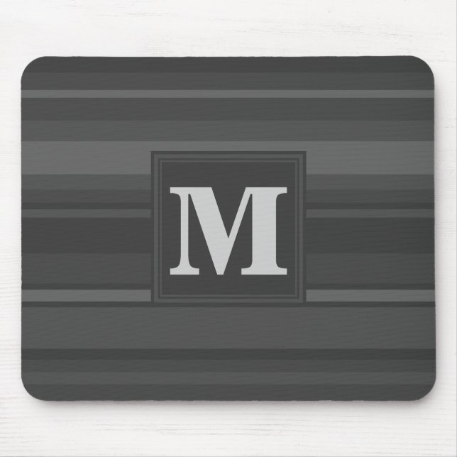 Mousepad Listras de carvão monograma (Frente)