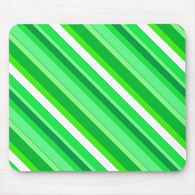 Mousepad Listras de doces em camadas - esmeralda verde e br (Frente)