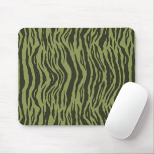 Mousepad Listras de Tigre Glamourosas em Verde Musgo Estamp