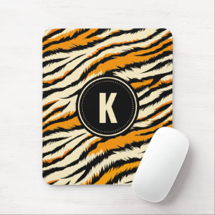 Mousepad Listras de Tigre Laranja Preto Monograma