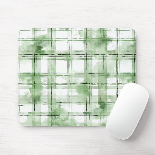 Mousepad Listras de Xadrez Brancas Verdes (Com mouse)
