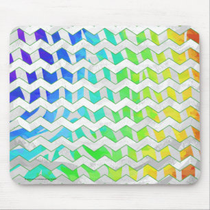 Mousepad Listras de Zebra Arco-íris e Estampa Branca